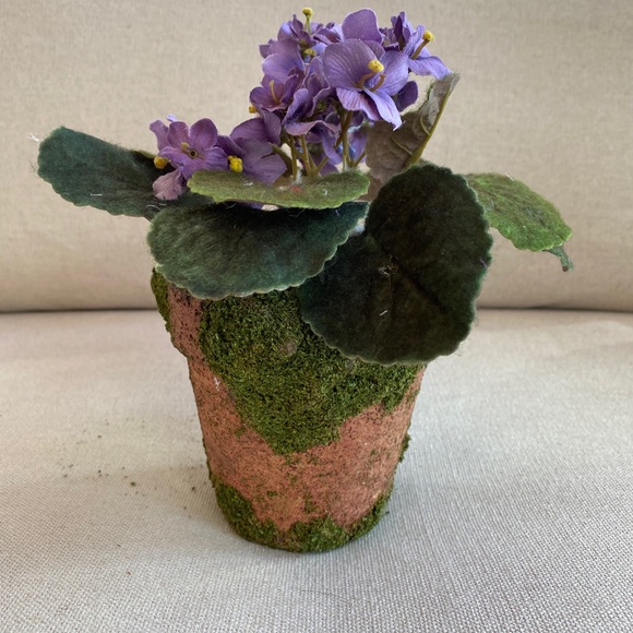 Beautiful Faux African Violet in Terracotta Pot - Picture 2 of 6